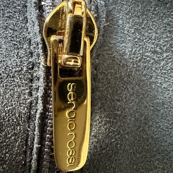 SERGIO ROSSI BOTFORT WOMEN TALL 👢 BOOTS SUEDE LEATHER GREY SIZE38 - Picture 9 of 13